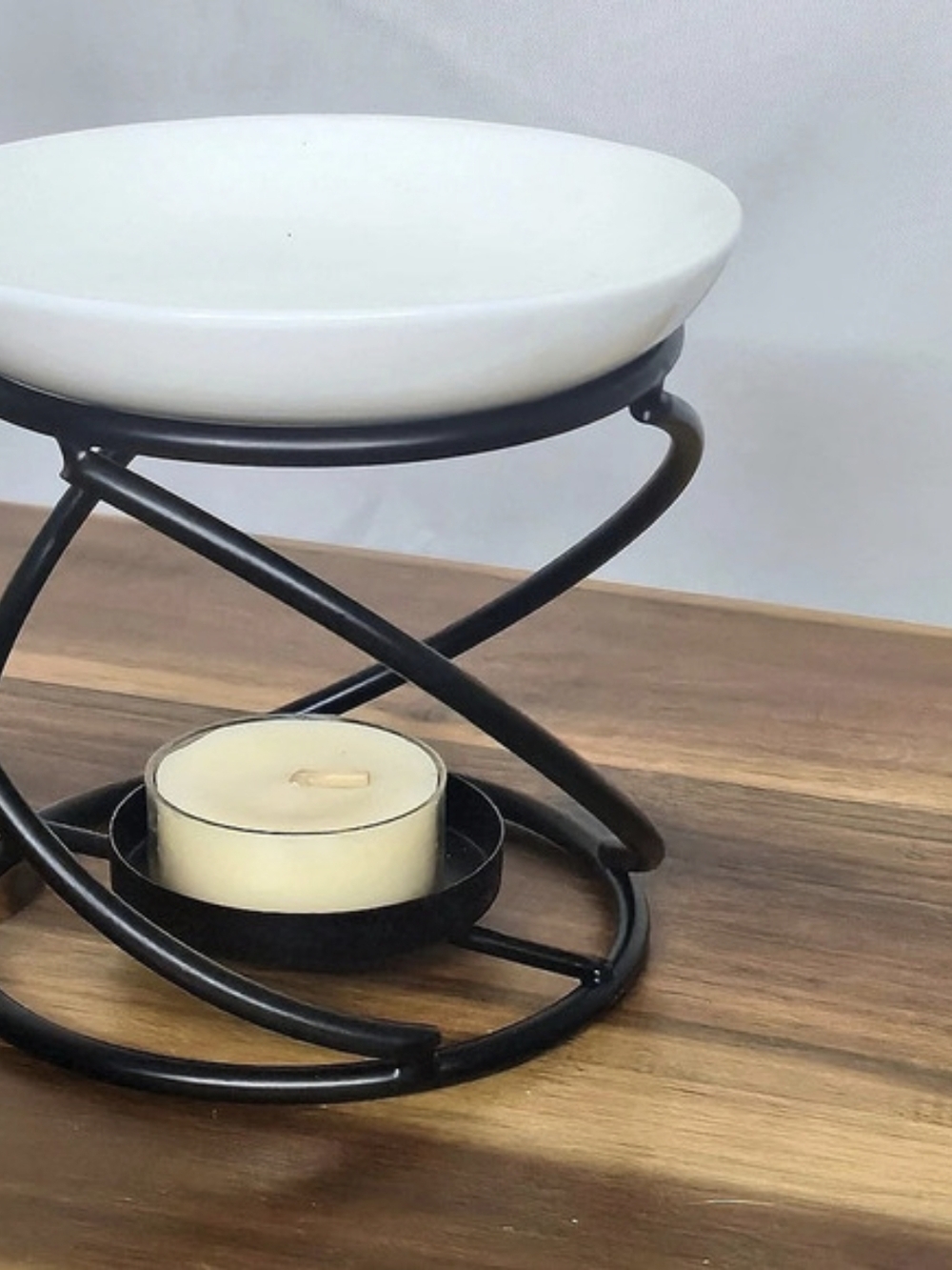 Black & White Metal Candle Holder wax Warmer